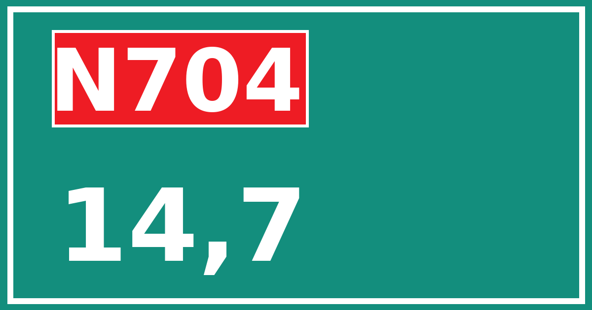 Hectometerbord N704 14,7