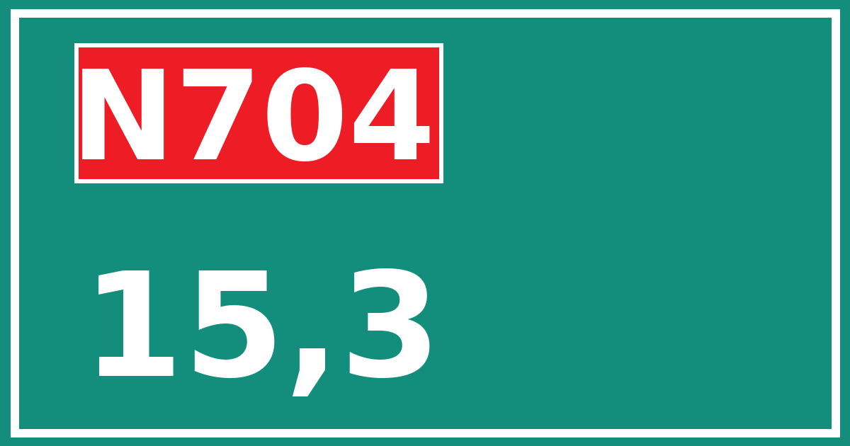 Hectometerbord N704 15,3