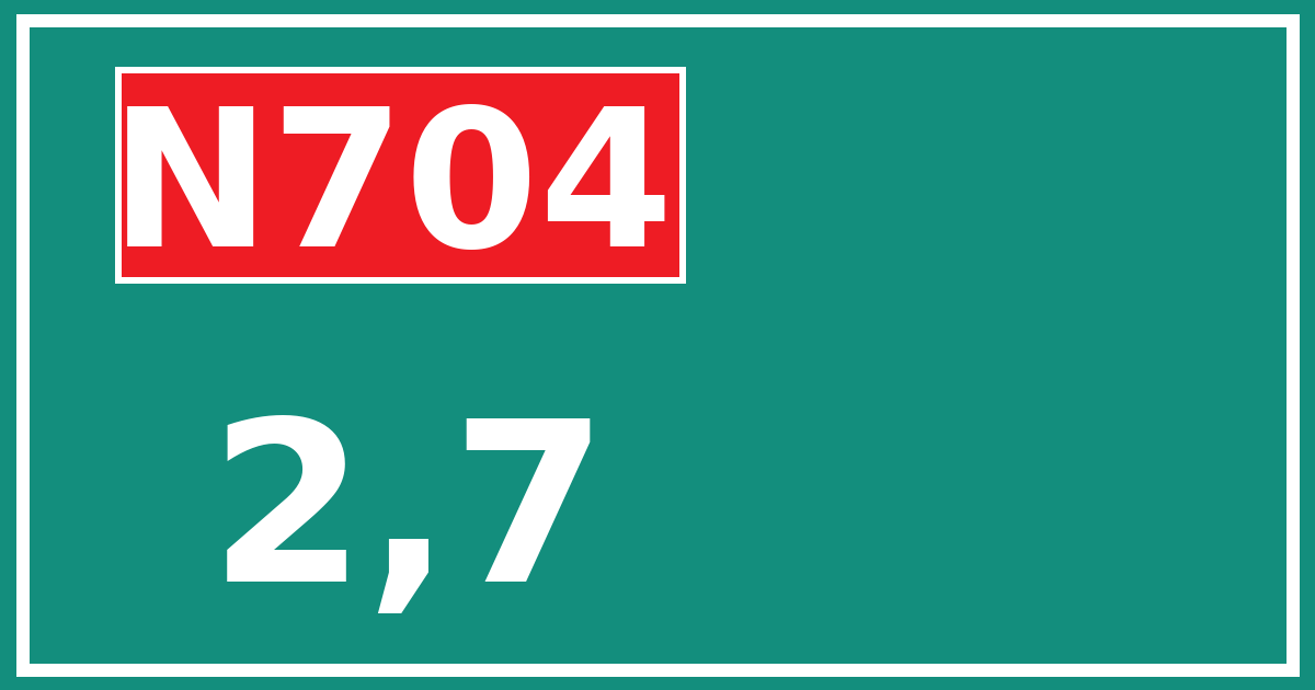 Hectometerbord N704 2,7