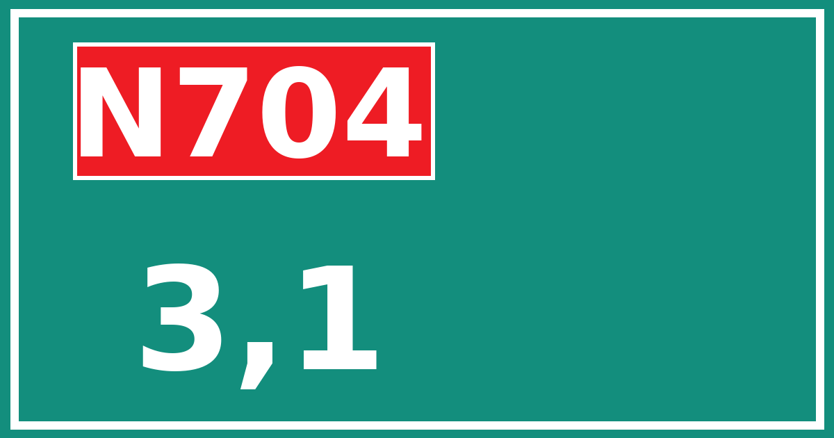 Hectometerbord N704 3,1