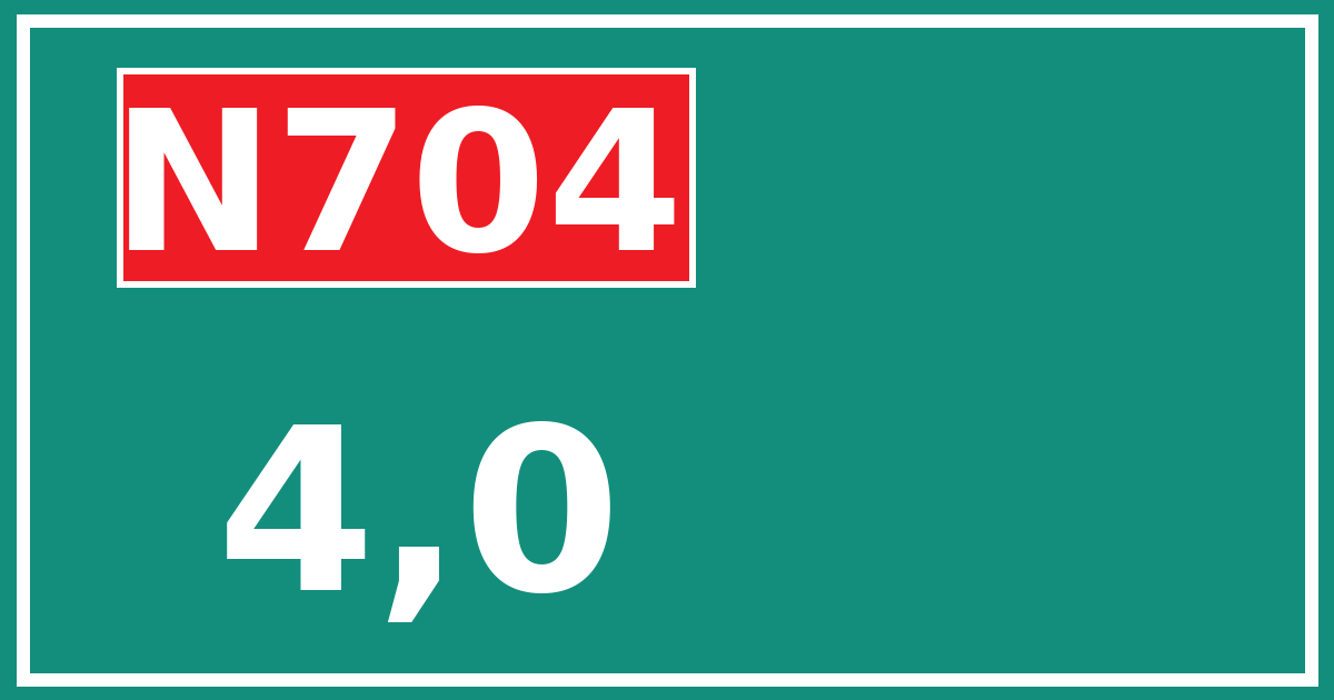 Hectometerbord N704 4,0