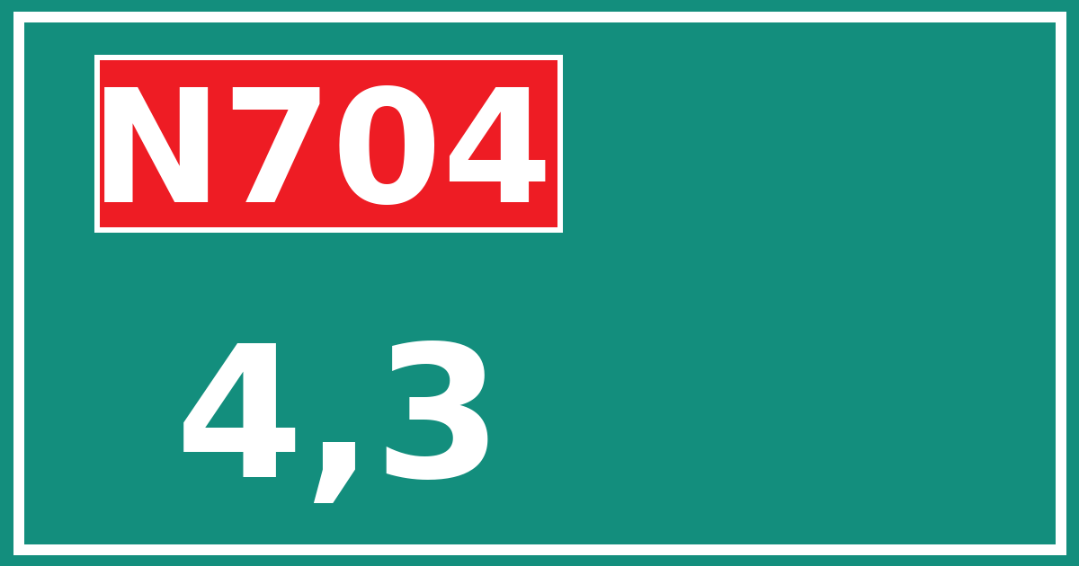 Hectometerbord N704 4,3