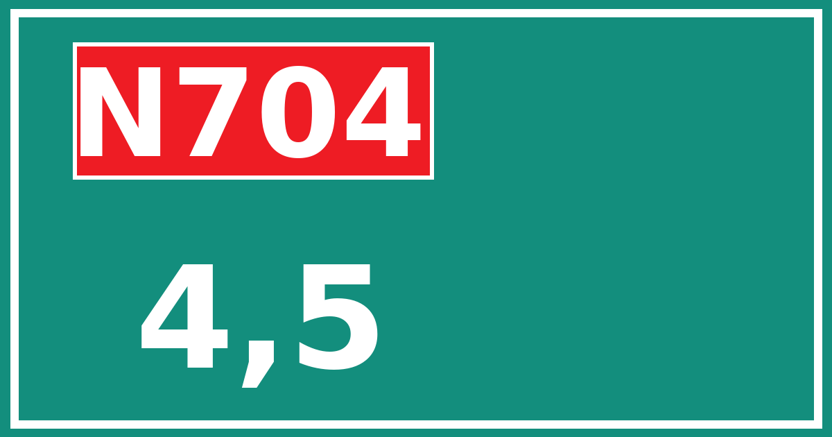 Hectometerbord N704 4,5