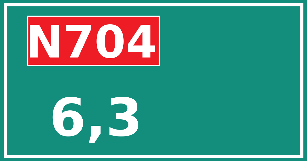 Hectometerbord N704 6,3