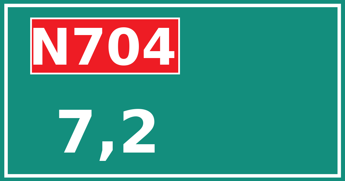 Hectometerbord N704 7,2