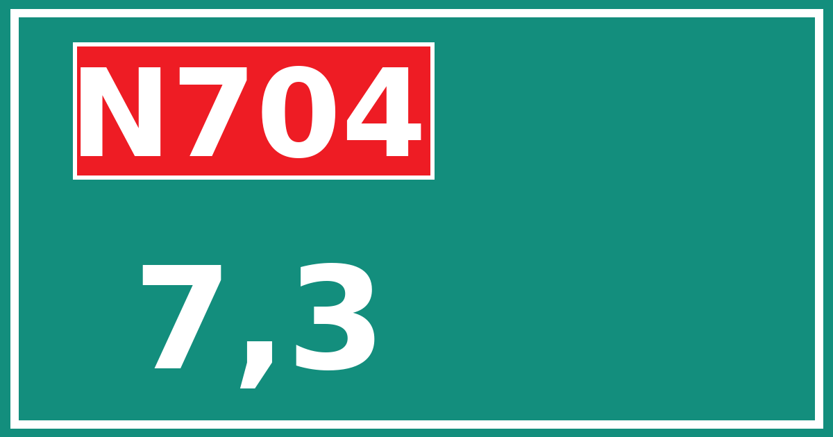 Hectometerbord N704 7,3