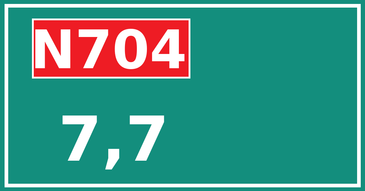 Hectometerbord N704 7,7