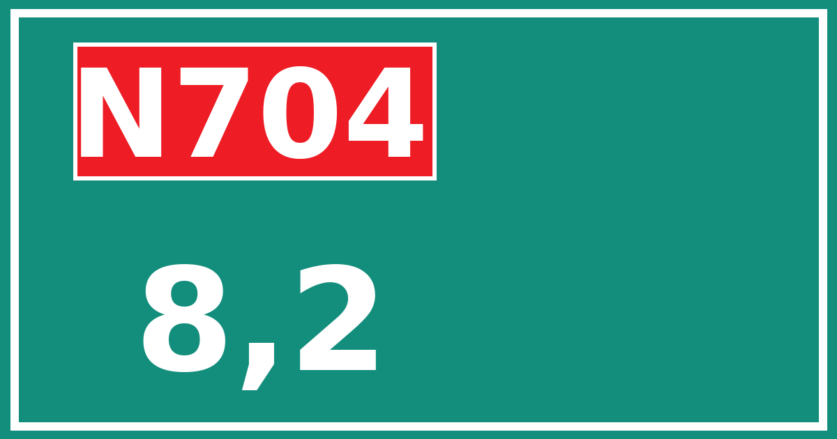 Hectometerbord N704 8,2