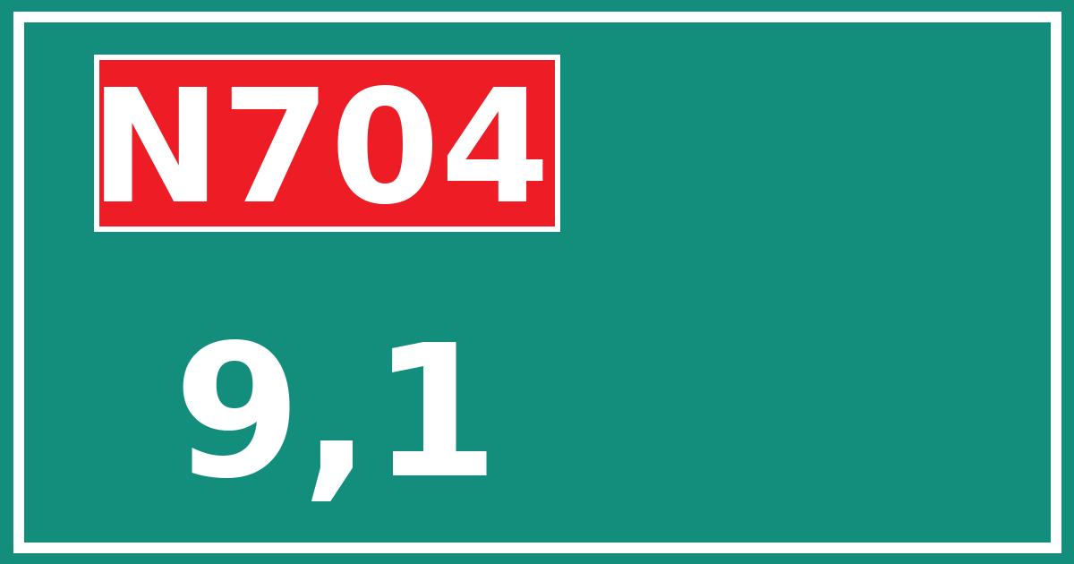 Hectometerbord N704 9,1