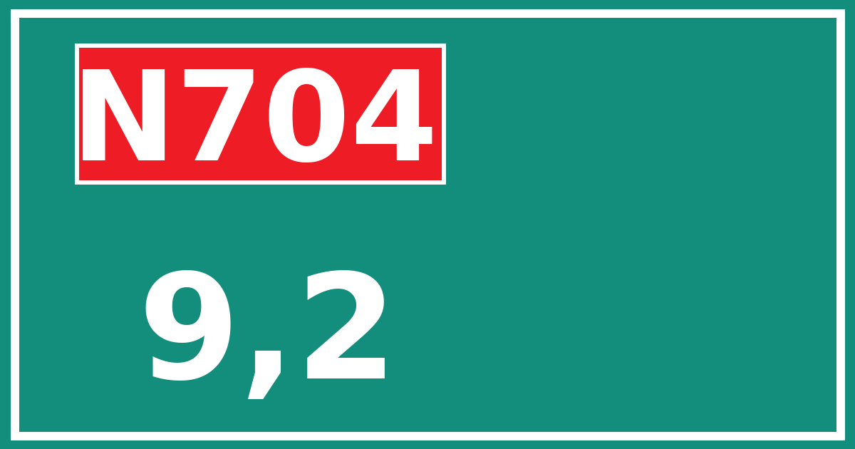 Hectometerbord N704 9,2