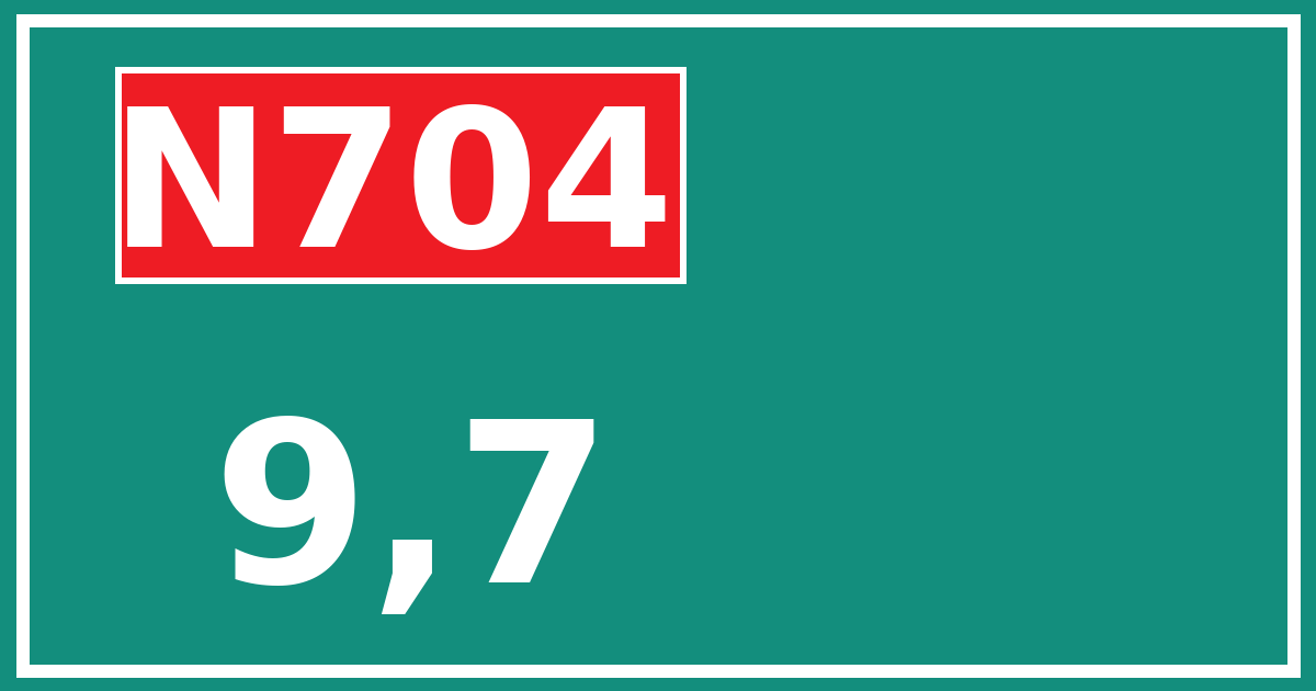 Hectometerbord N704 9,7