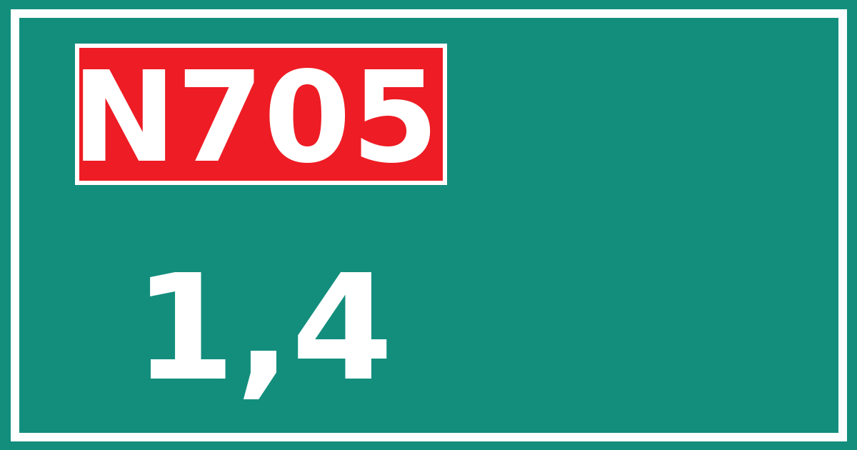 Hectometerbord N705 1,4