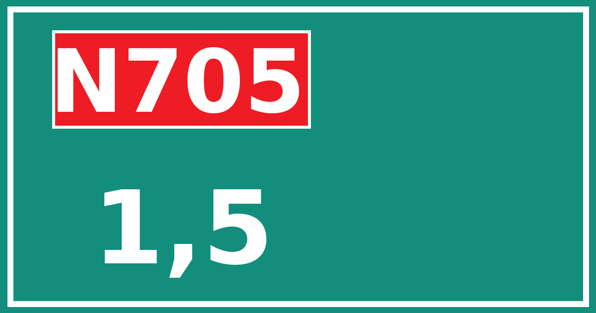 Hectometerbord N705 1,5