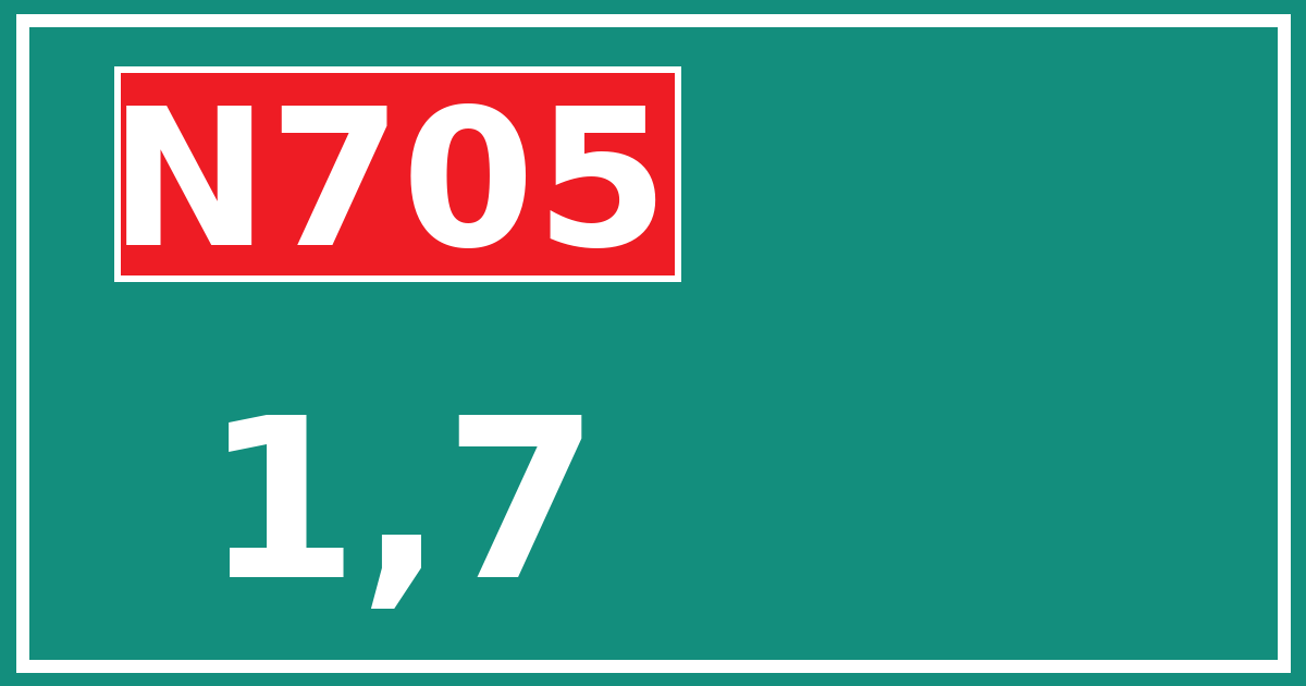 Hectometerbord N705 1,7