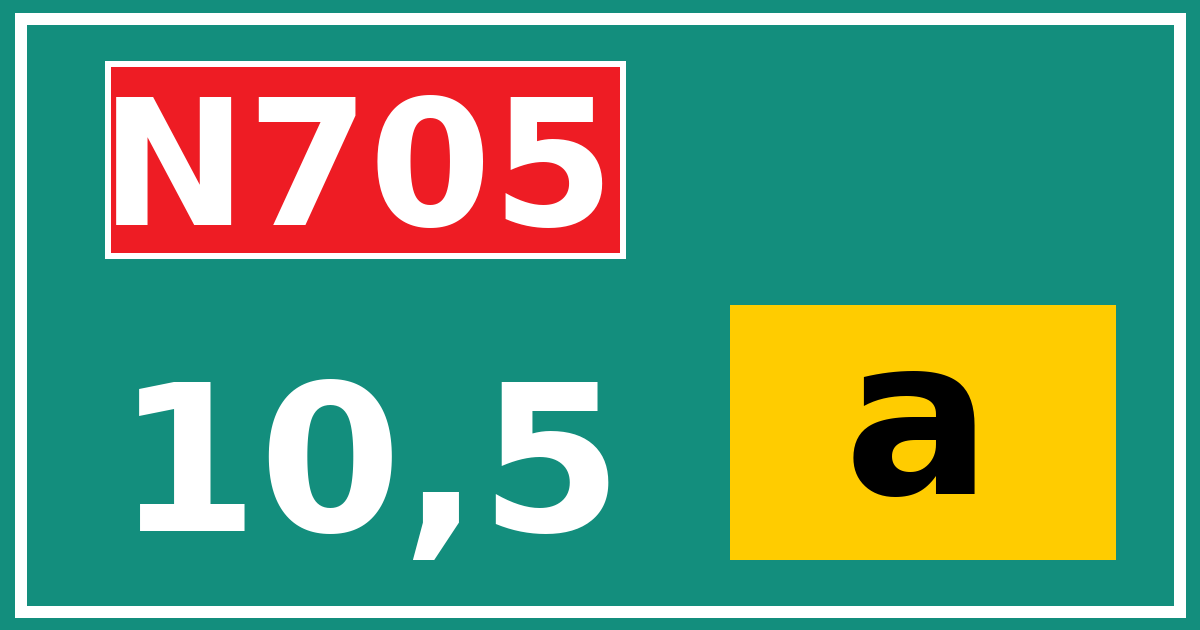 Hectometerbord N705 10,5 letter a