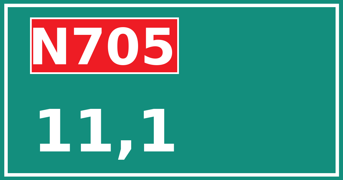 Hectometerbord N705 11,1