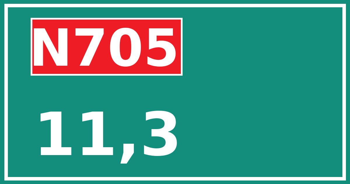 Hectometerbord N705 11,3