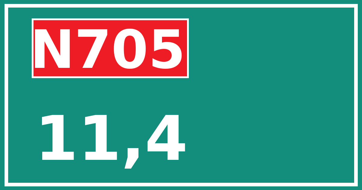 Hectometerbord N705 11,4
