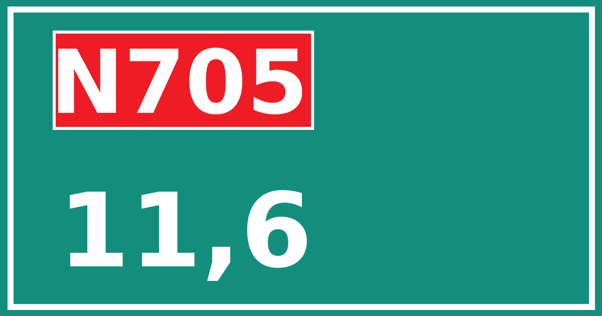 Hectometerbord N705 11,6