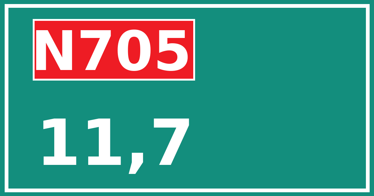 Hectometerbord N705 11,7