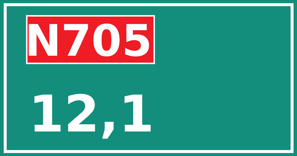 Hectometerbord N705 12,1