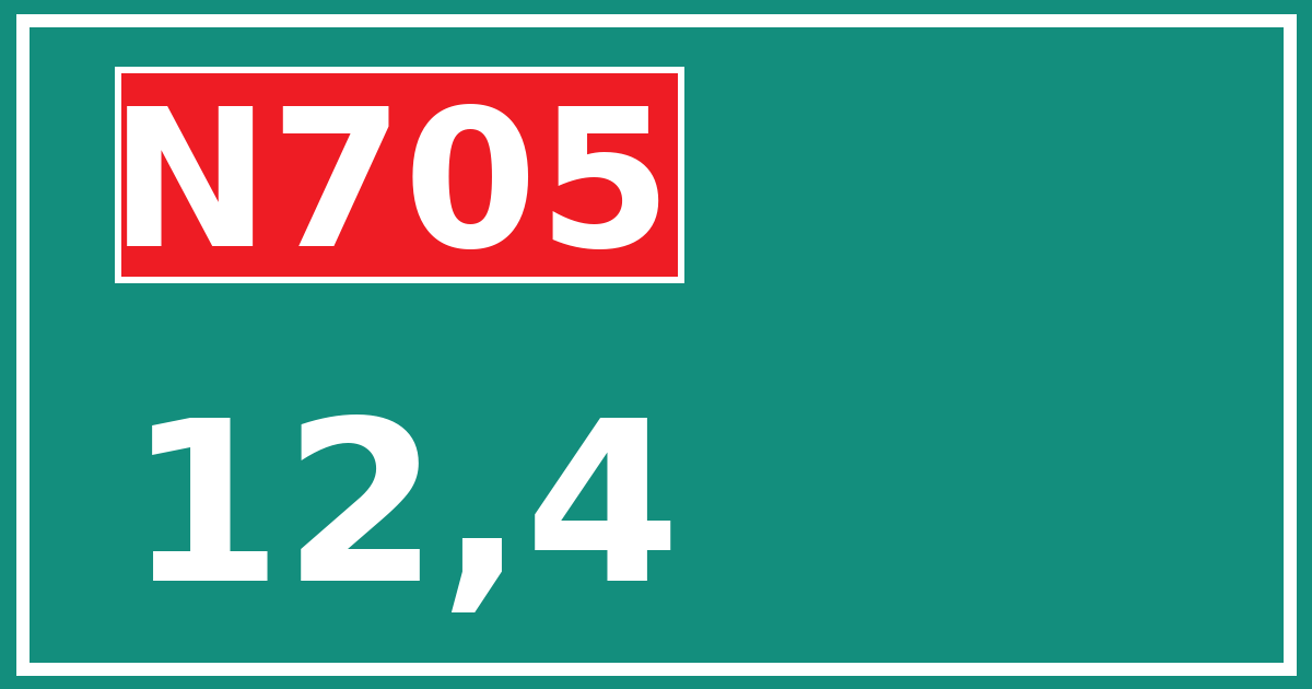 Hectometerbord N705 12,4