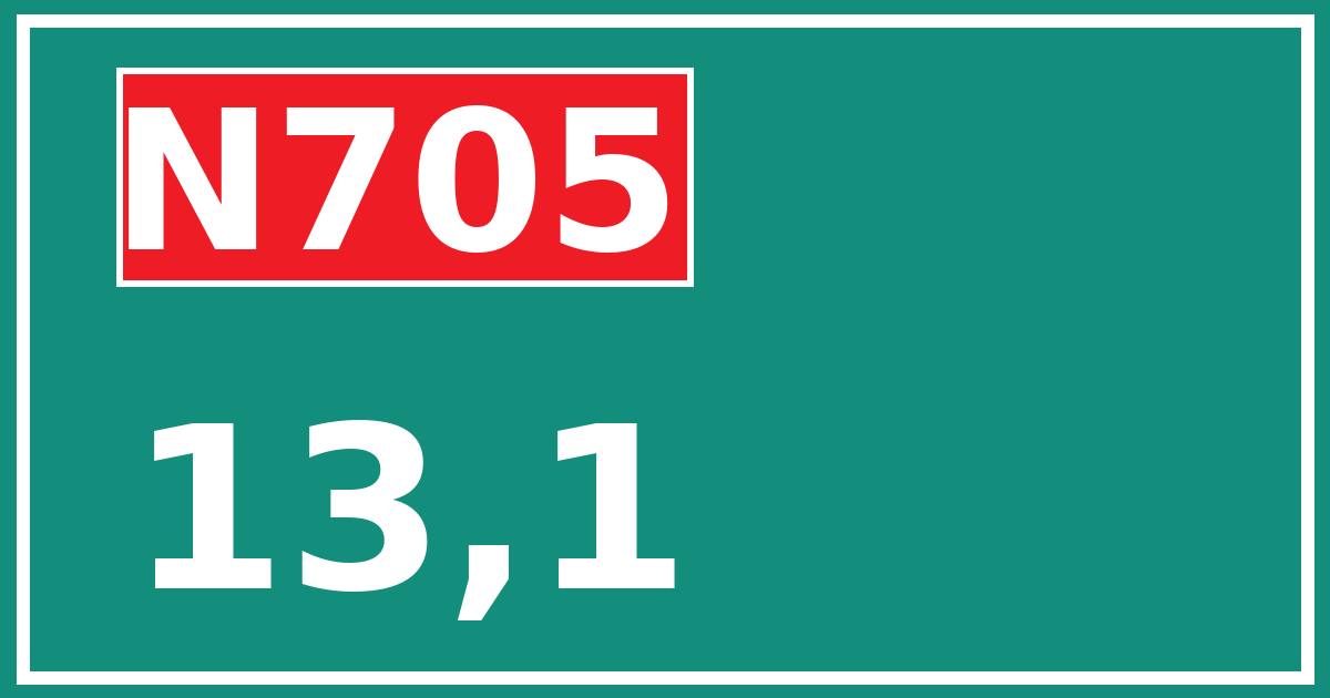 Hectometerbord N705 13,1