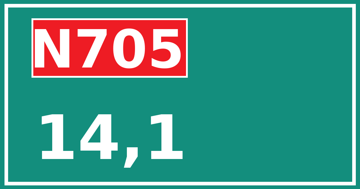Hectometerbord N705 14,1