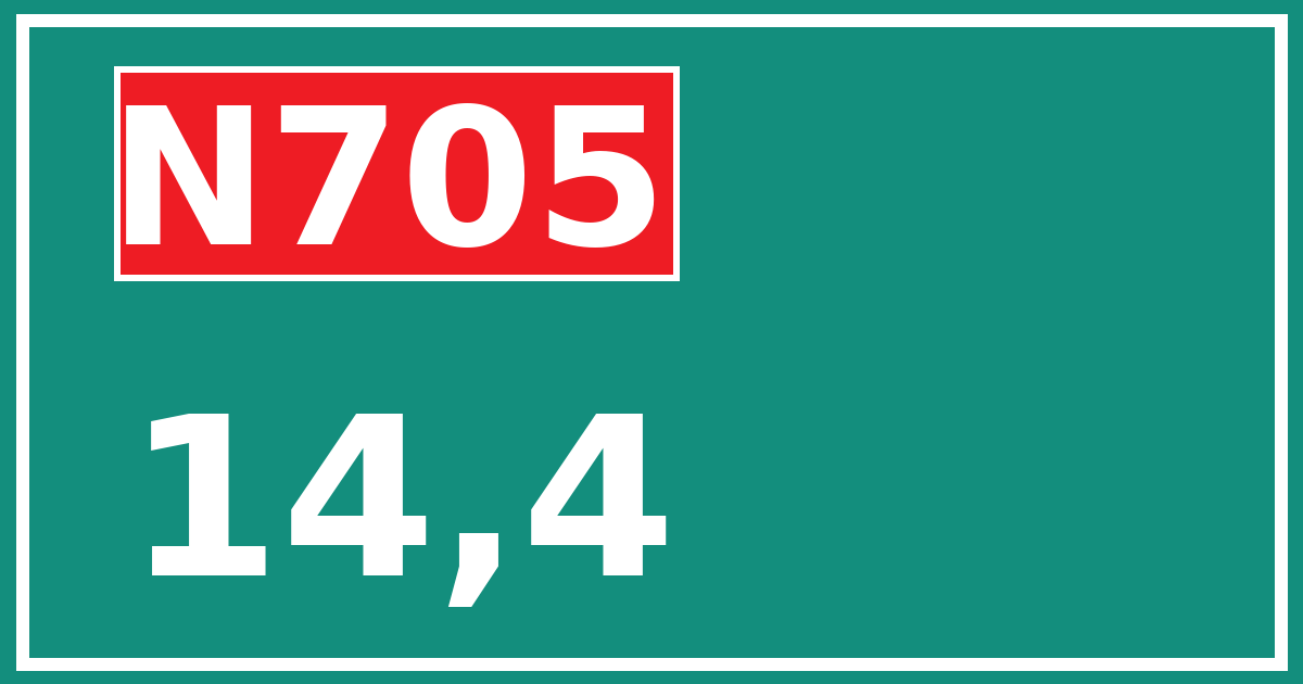 Hectometerbord N705 14,4