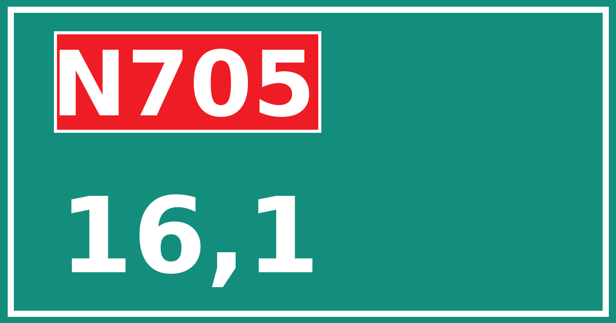 Hectometerbord N705 16,1