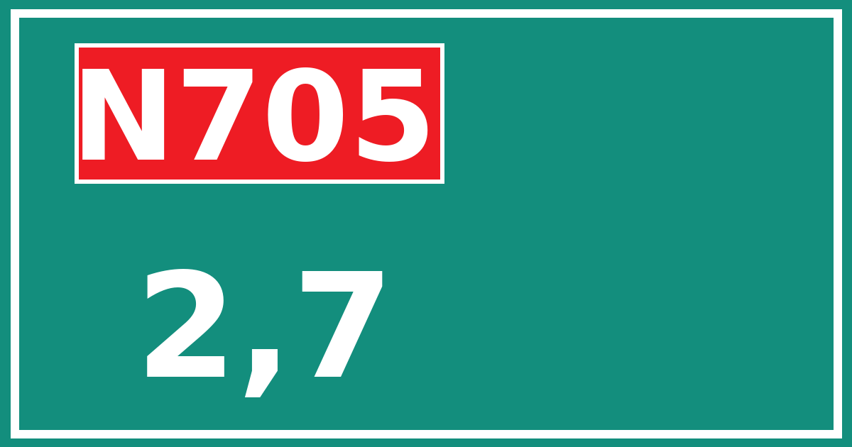 Hectometerbord N705 2,7