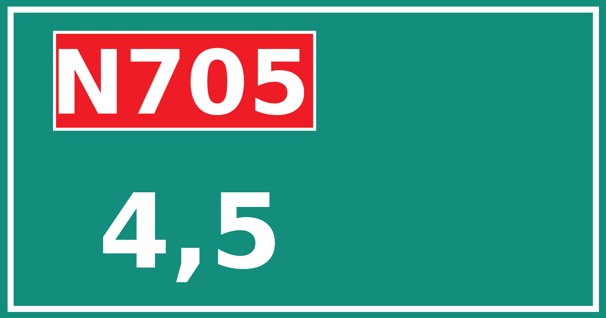 Hectometerbord N705 4,5