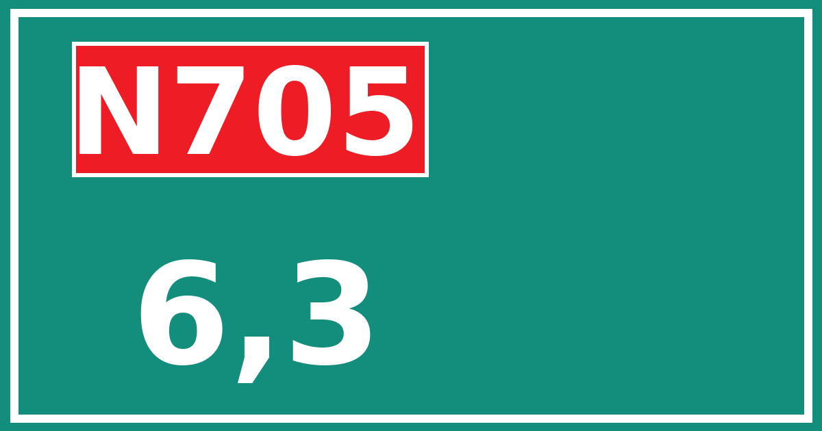 Hectometerbord N705 6,3