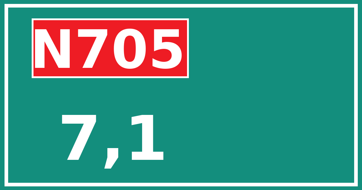 Hectometerbord N705 7,1