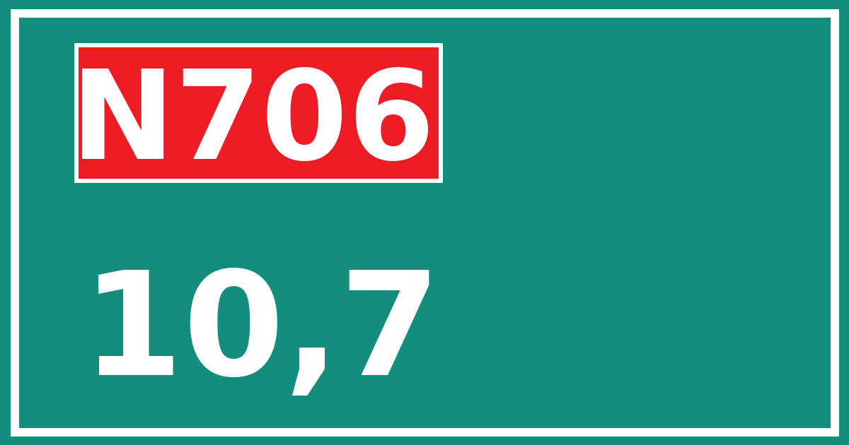 Hectometerbord N706 10,7