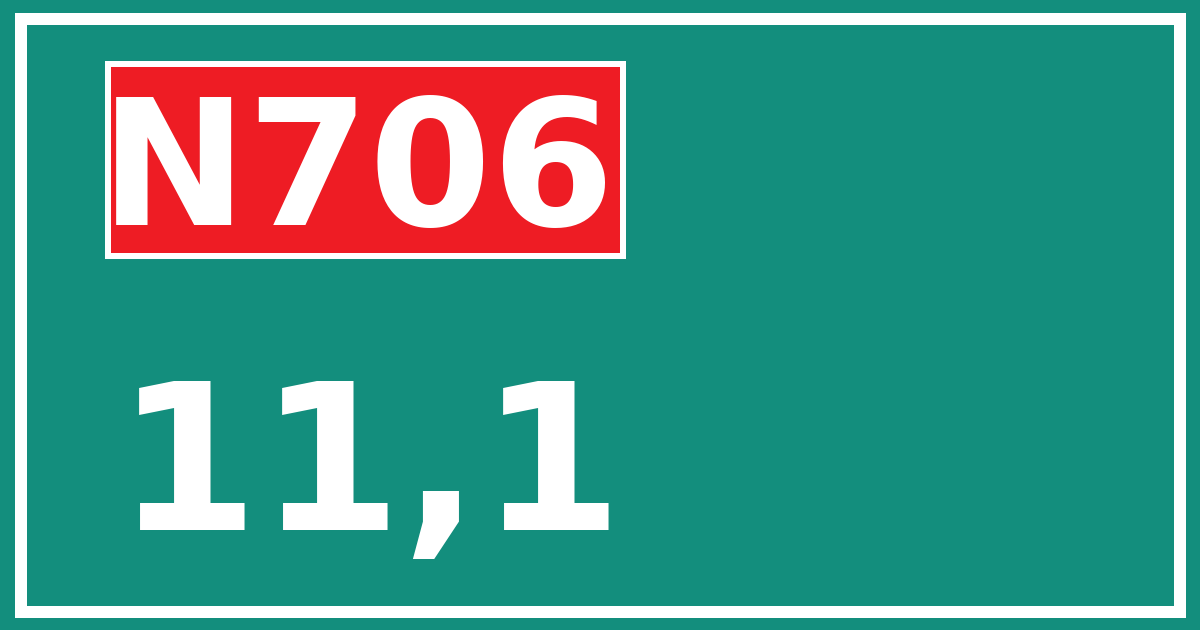 Hectometerbord N706 11,1