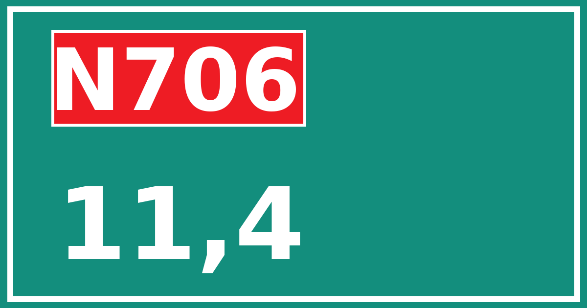 Hectometerbord N706 11,4