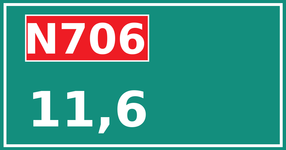 Hectometerbord N706 11,6
