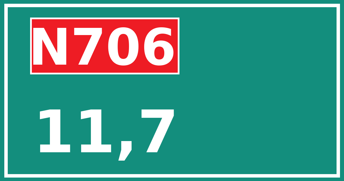 Hectometerbord N706 11,7