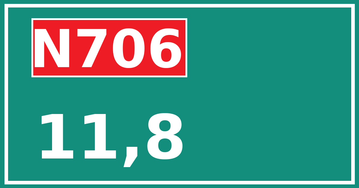 Hectometerbord N706 11,8