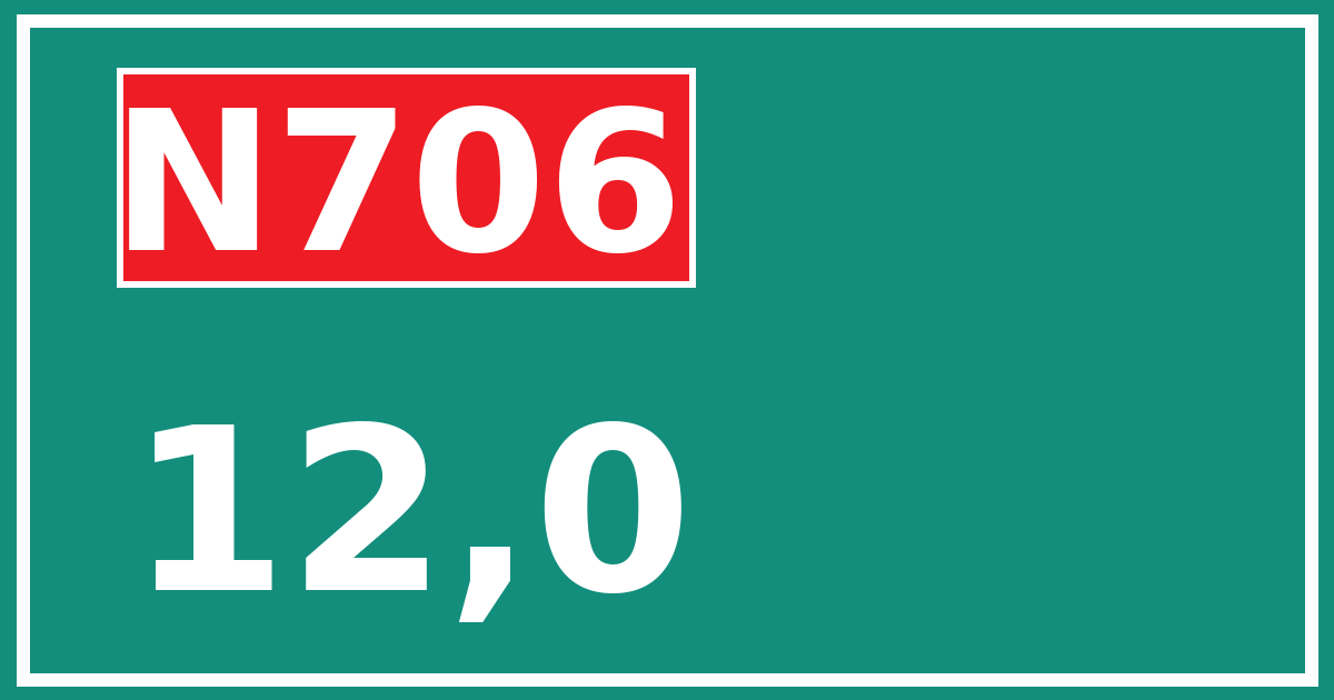 Hectometerbord N706 12,0