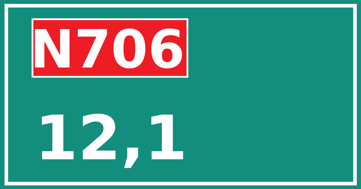 Hectometerbord N706 12,1