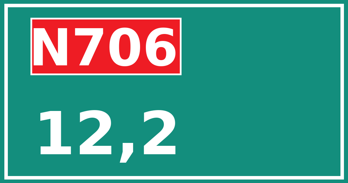 Hectometerbord N706 12,2