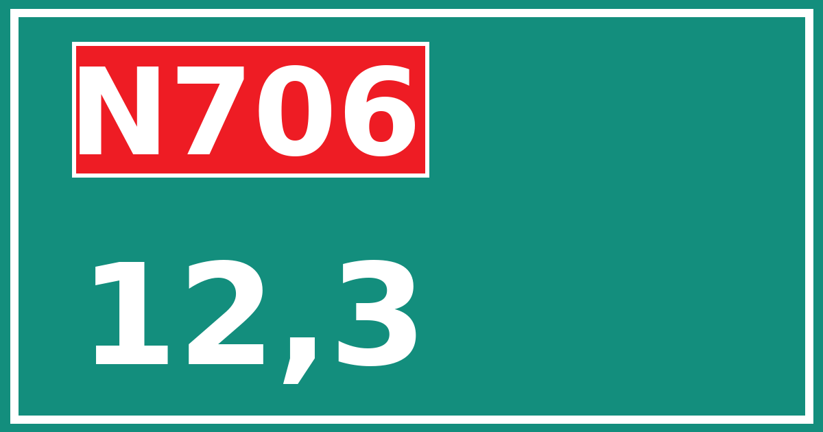 Hectometerbord N706 12,3