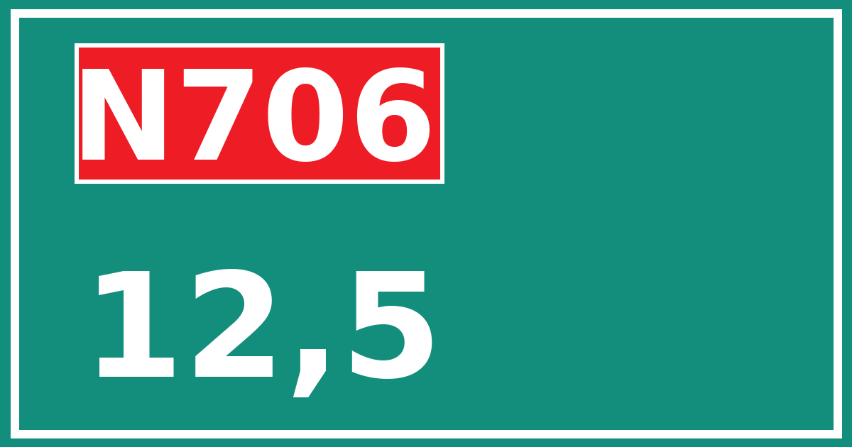Hectometerbord N706 12,5