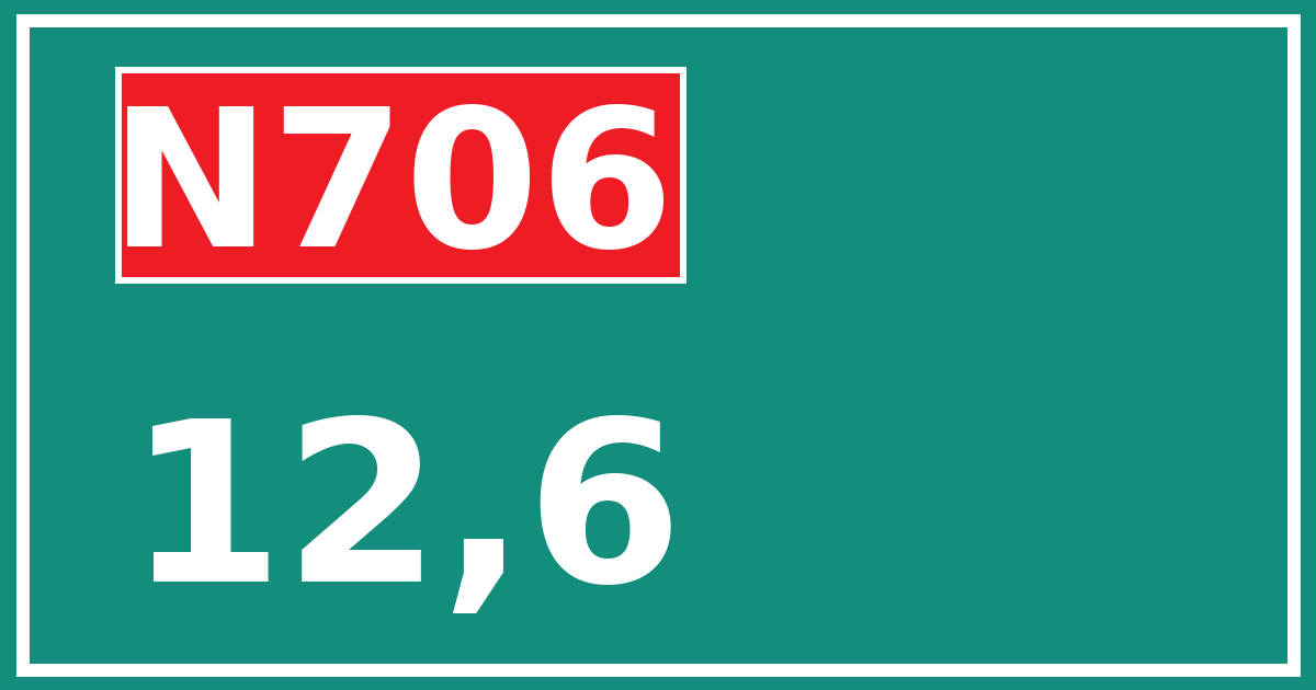 Hectometerbord N706 12,6