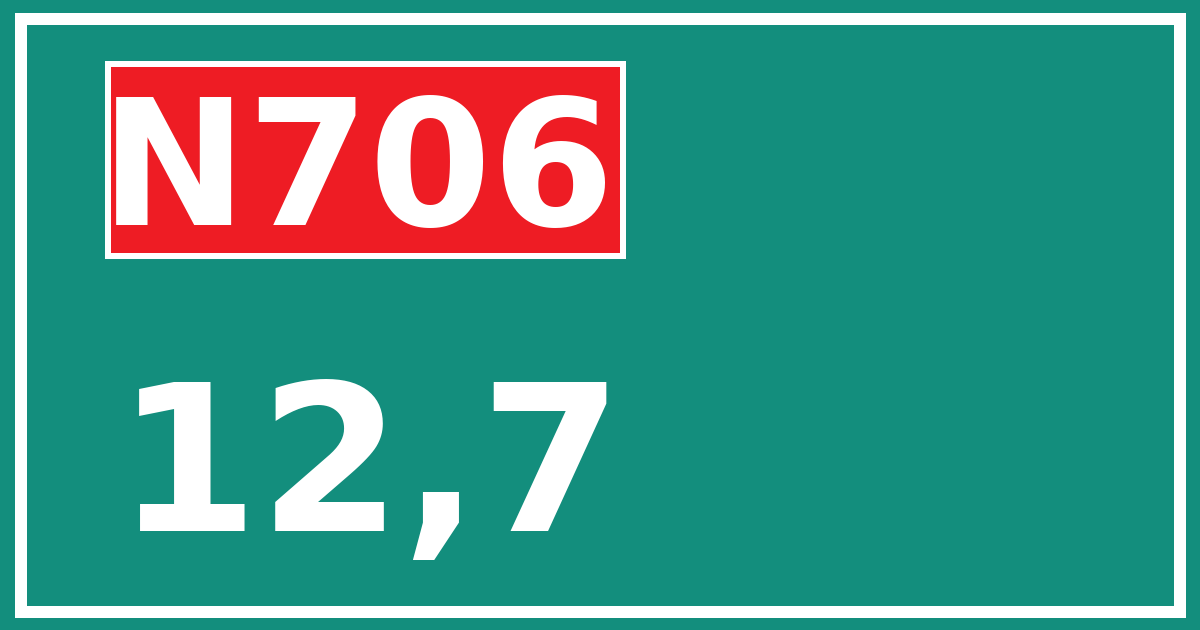 Hectometerbord N706 12,7