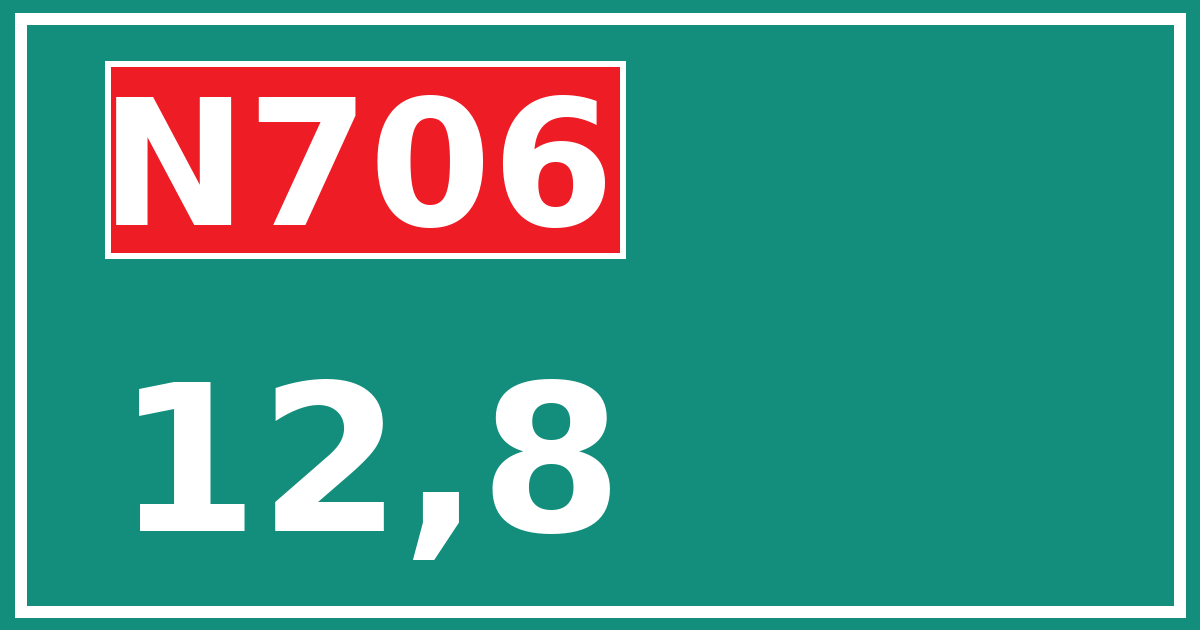 Hectometerbord N706 12,8