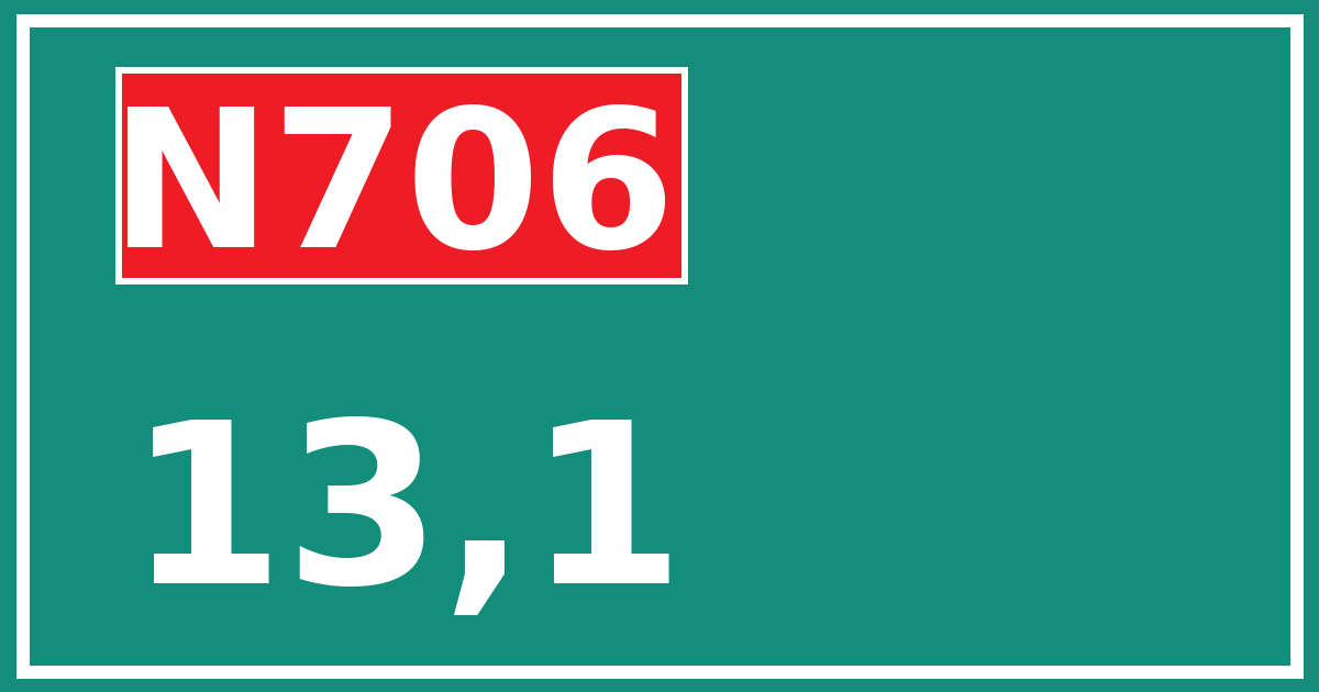 Hectometerbord N706 13,1