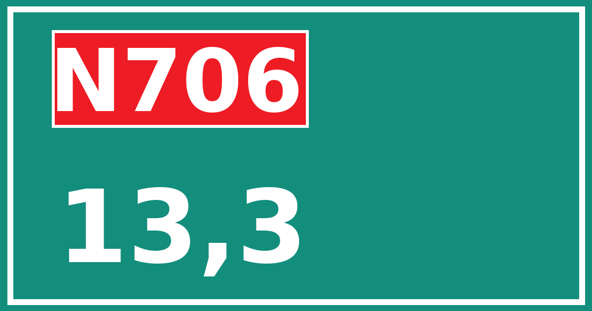 Hectometerbord N706 13,3